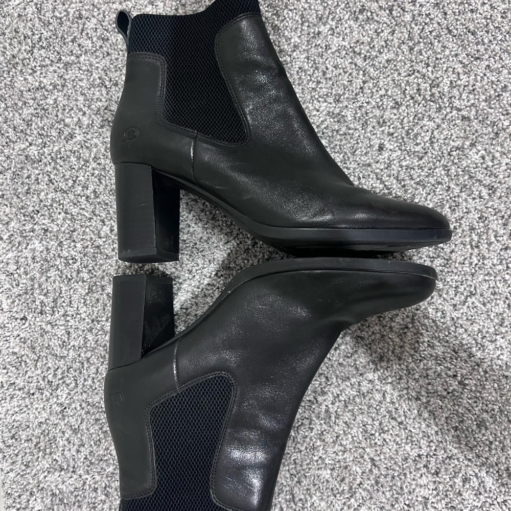 Born Black Genuine Leather Donella Chelsea Boots Block Heel Women’s Size US 9 - Picture 6 of 10